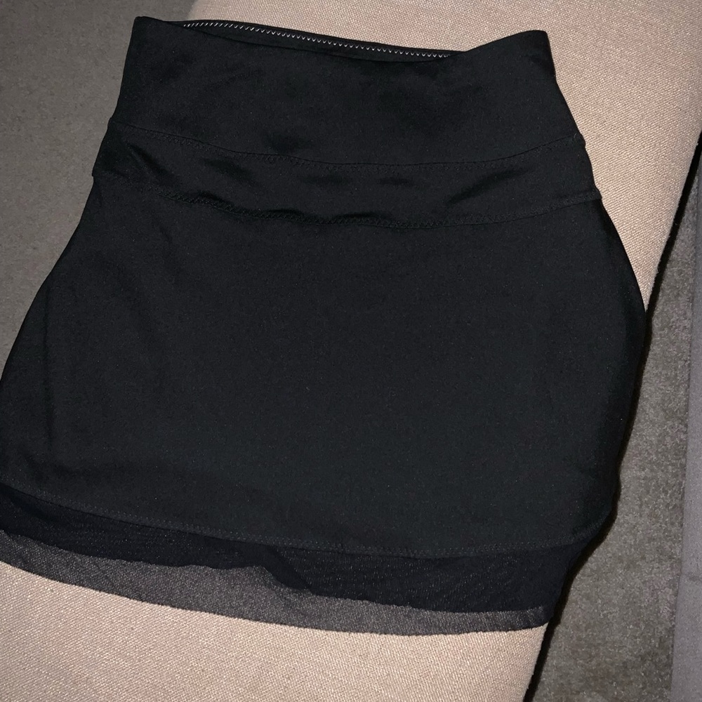 Annika ~ Cutter & Buck black sports skirt with see thru edging